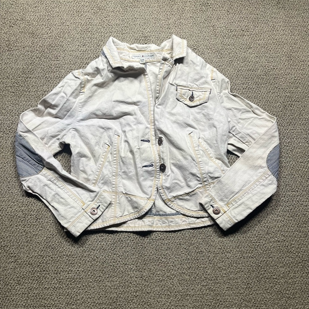 Tommy Hilfiger Cream Jean Jacket Classic Denim Style